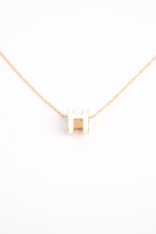 White H Alphabet Necklace