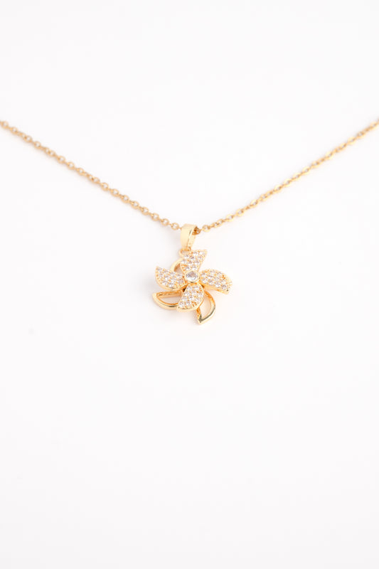 Golden Windmill Diamond Necklace