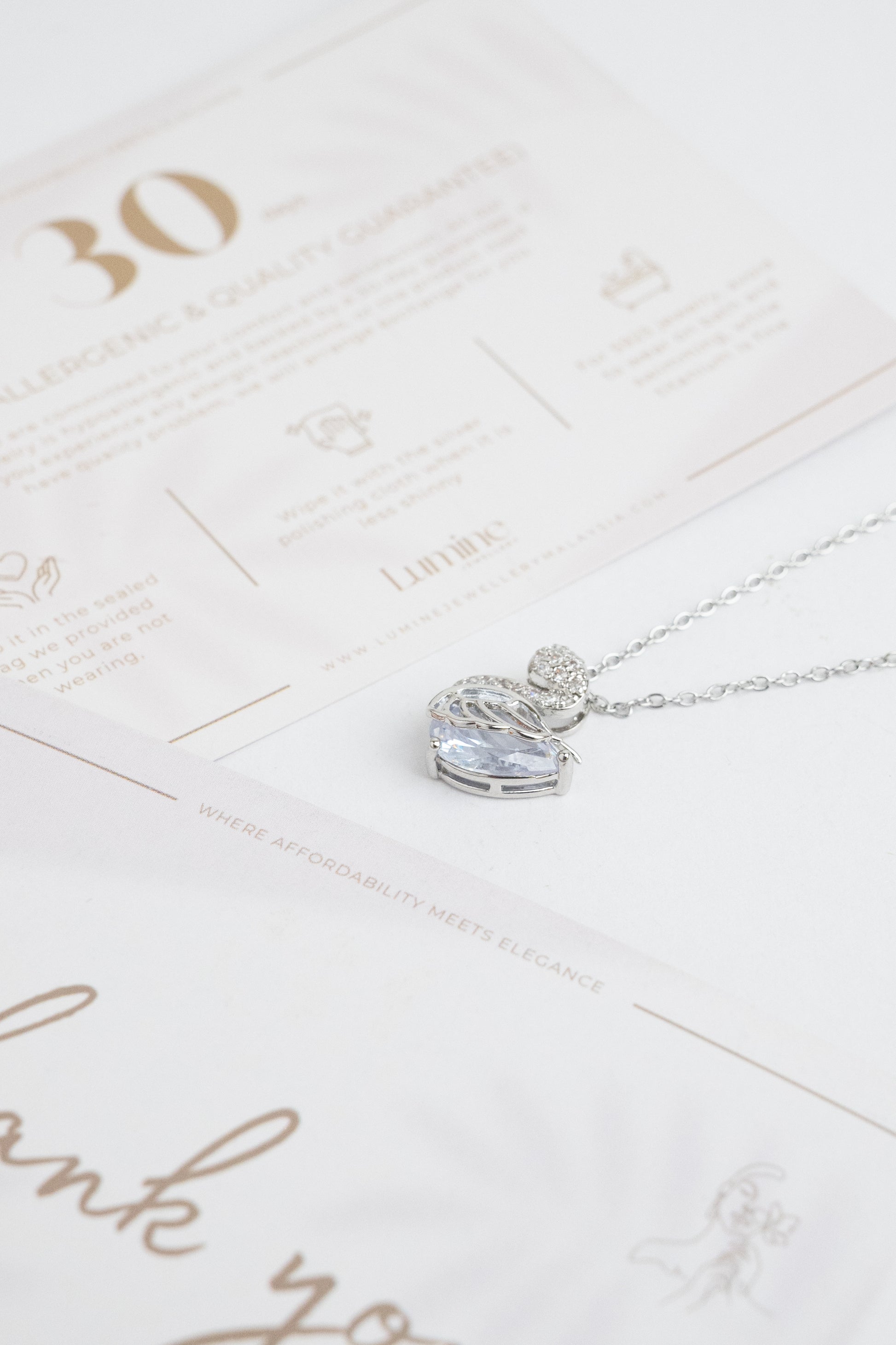 Luminous Swan Necklace
