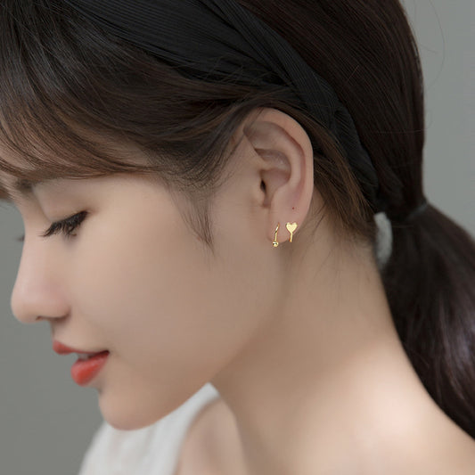 Minimalist Heart Spiral Earrings