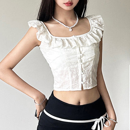 Pure Ruffle Grace Button-Up