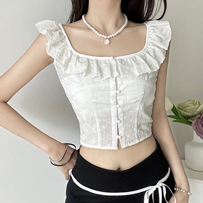 Pure Ruffle Grace Button-Up
