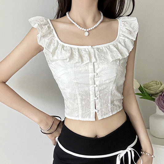 Pure Ruffle Grace Button-Up
