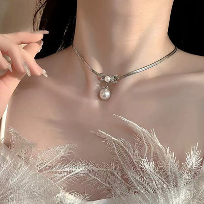 Butterfly Snake Chain with Pearl