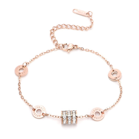 Rose Gold Elegant Cylinder Bracelet