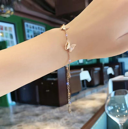 Rose Gold Twin Butterfly Elegance Bracelet