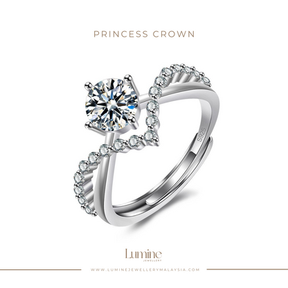 Princess Crown Moissanite Ring