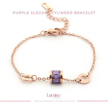 Purple Elegant Cylinder Bracelet 