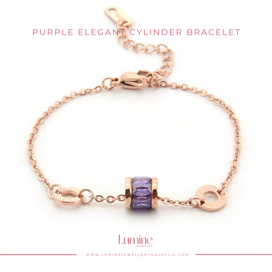 Purple Elegant Cylinder Bracelet 