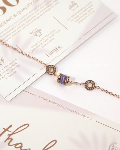 Purple Elegant Cylinder Bracelet