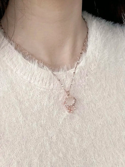 Rose Gold Single Peace Lock Necklace