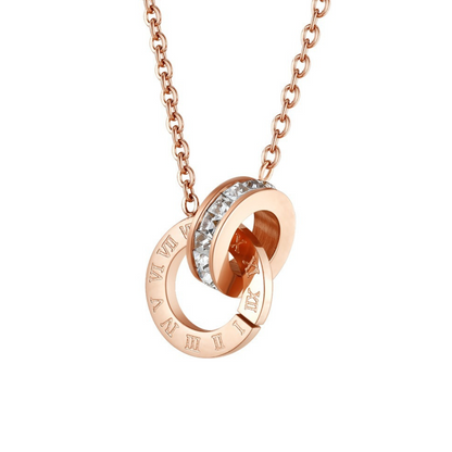 Rose Gold Rome Alphabet Necklace