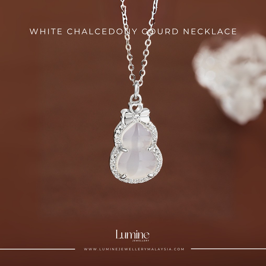 White Chalcedony Gourd Necklace