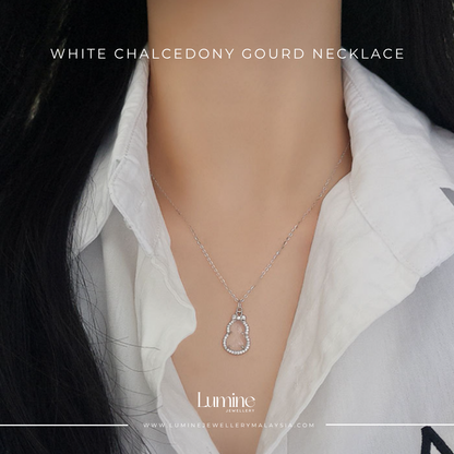 White Chalcedony Gourd Necklace