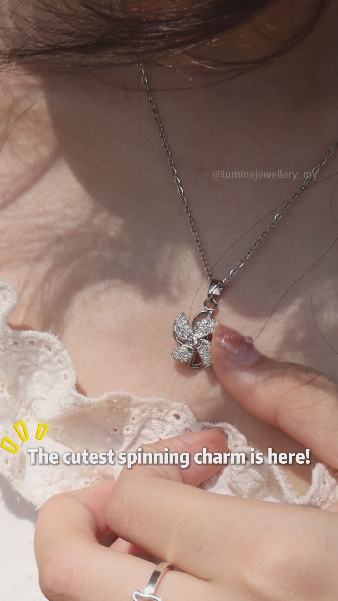 Silver Windmill Diamond Necklace