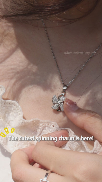 Silver Windmill Diamond Necklace