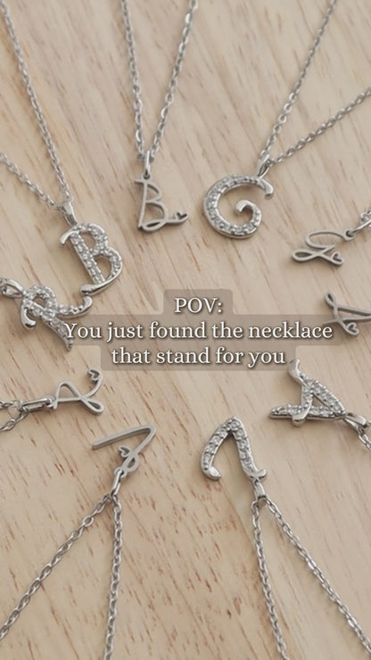 Calligraphy Alphabet Necklace