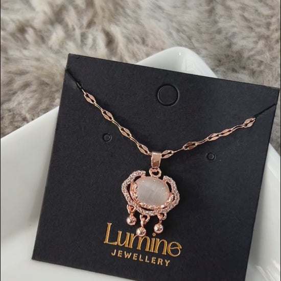 Rose Gold Single Peace Lock Necklace