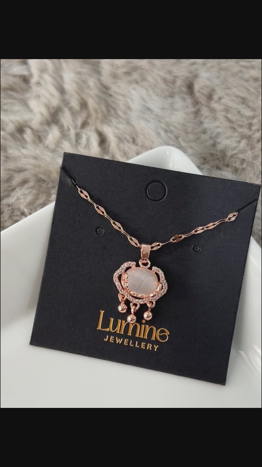 Rose Gold Single Peace Lock Necklace