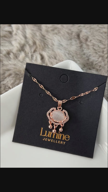 Rose Gold Single Peace Lock Necklace