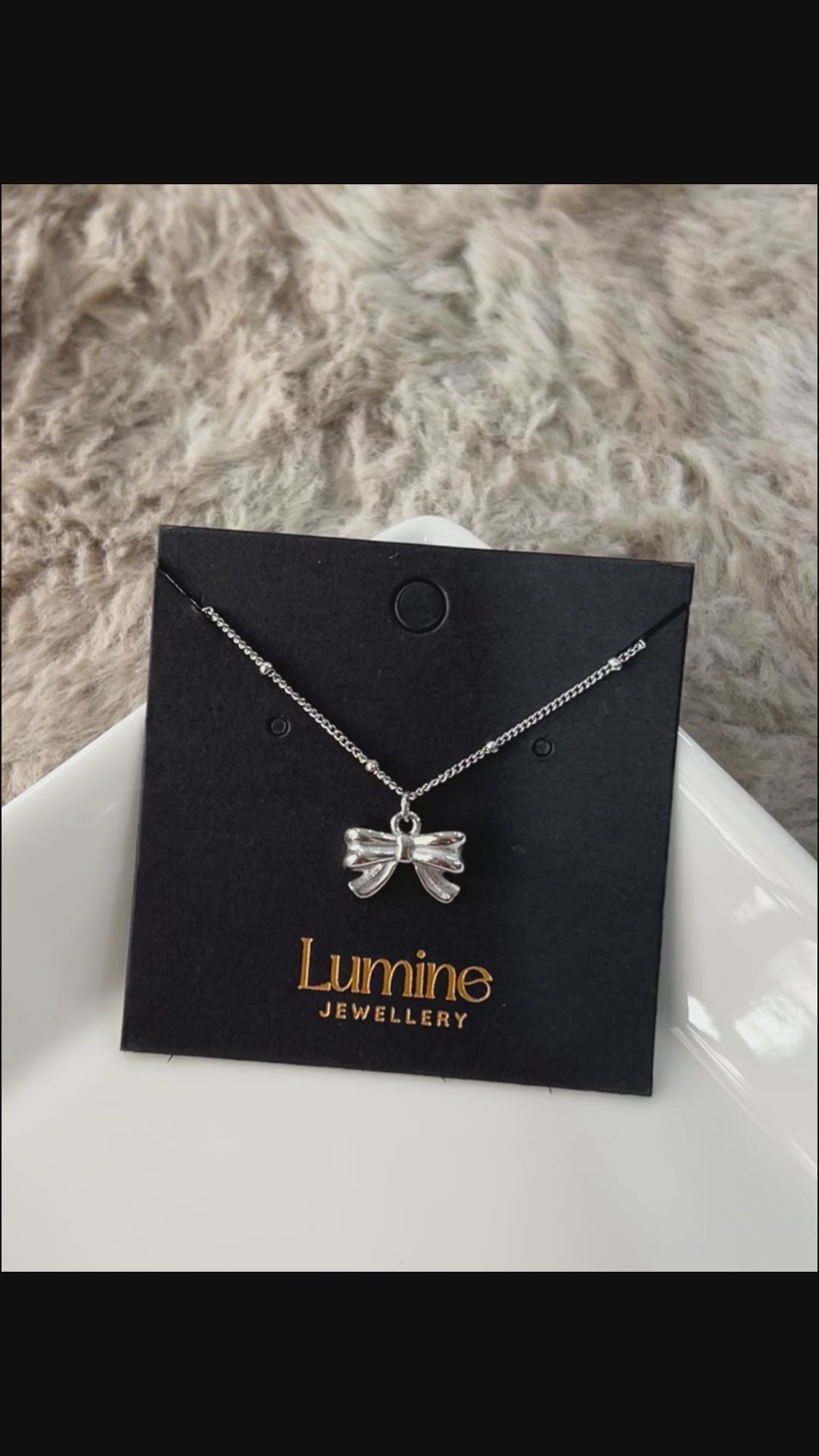 Silver Ballet Bowknot Necklace (芭蕾风蝴蝶结项链)